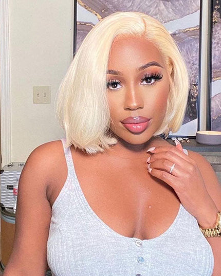 Junoda 613 Blonde Bob 4x4 13x4 Human Hair Lace Wig High Quality Fast Shipping junoda