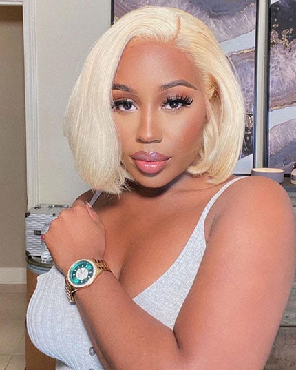 Junoda 613 Blonde Bob 4x4 13x4 Human Hair Lace Wig High Quality Fast Shipping junoda