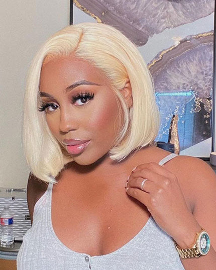 Junoda 613 Blonde Bob 4x4 13x4 Human Hair Lace Wig High Quality Fast Shipping junoda