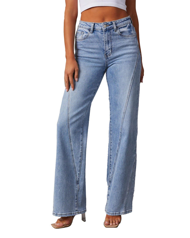Casual Patchwork Women's Wide Leg Jeans