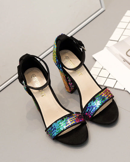 Colored sequins with sandals