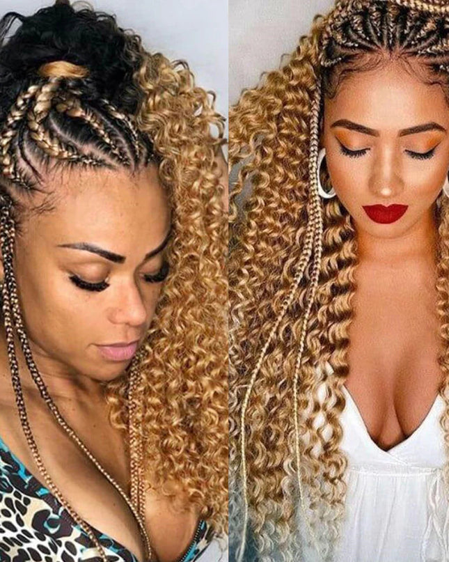 Junoda Hair #27 Honey Blonde Deep Wave Bulk Human Hair For Braiding junoda