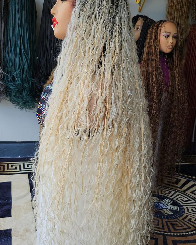 Blonde boho with dark roots