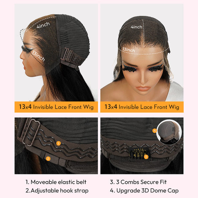 Lagos Hairline Water Wave Wig Human Hair 13x4 Glueless Lace Front Wig junoda
