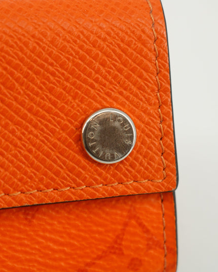 Louis Vuitton Orange Taigarama Discovery Compact Mini Wallet #2952