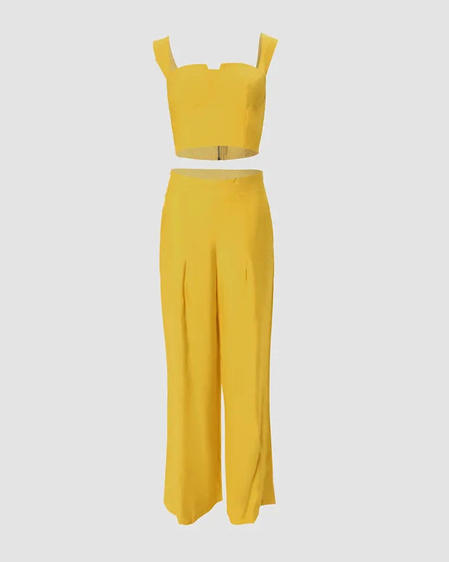 Women Suspender Top&Pants Set European and American Womens Slim Fitting Tank Top Sexy Casual Set
