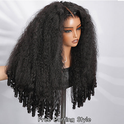 6x5 Lace Glueless Kinky Curly Wig with Spiral Curly Ends Human Hair Ready to Go With Drawstring junoda