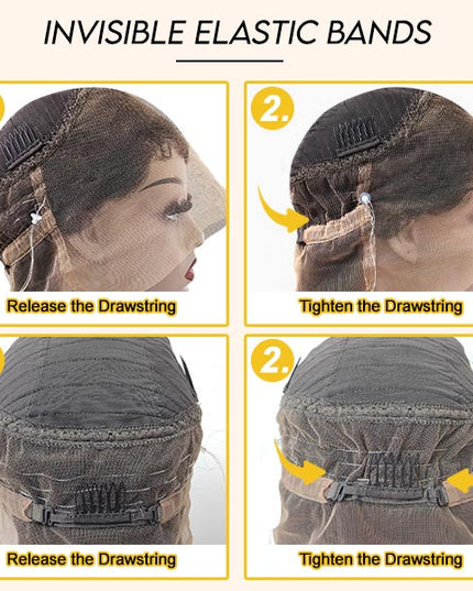 Junoda Silky Straight Invisible Adjustable Strap 360 Transparent Lace Frontal Bleached Knots Lace Wig junoda