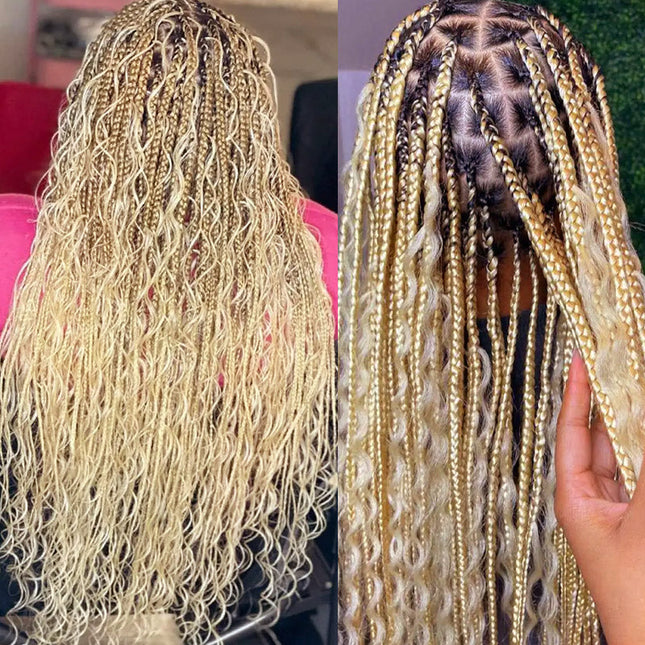 Junoda #613 Blonde Deep Wave Bulk Hair Extensions For Braiding Bundles junoda