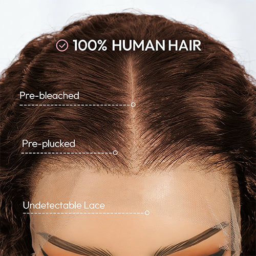 Dark Brown Burmese Curly Wig with Full Spiral Ends 6x5 Ready & Go Undetectable Lace Front Wig junoda