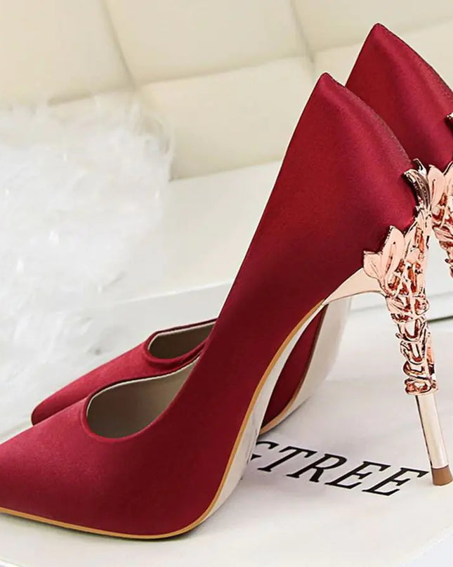 White Satin High Heels for Women - Stylish Pointed Shoes