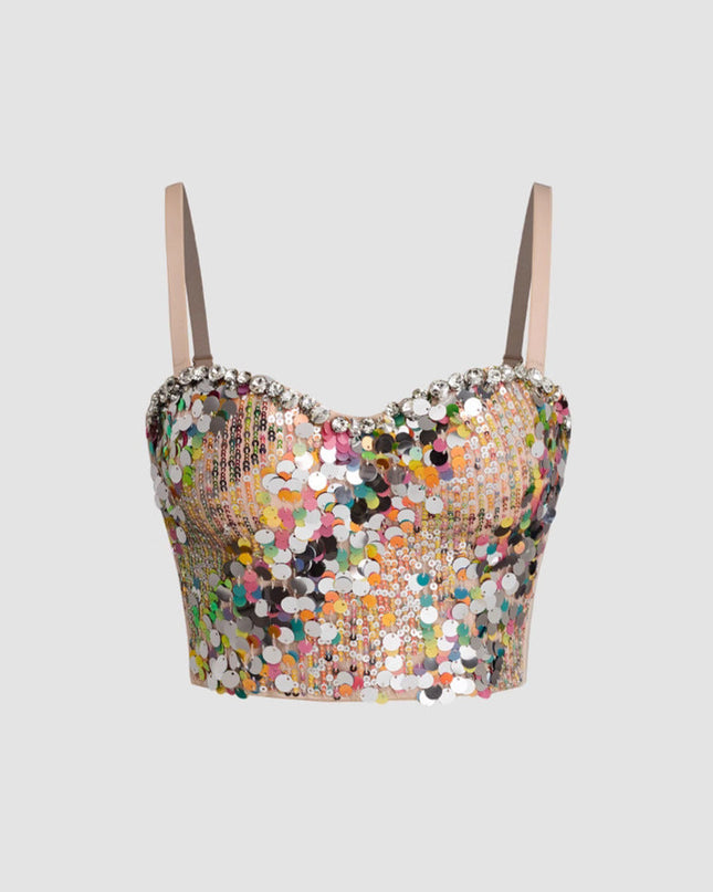 Spaghetti Strap Bralette with Gathered Design