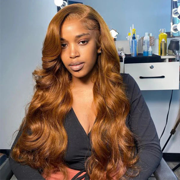 Genger Brown Body Wave Wig Lace Front Wig Flash Sale junoda