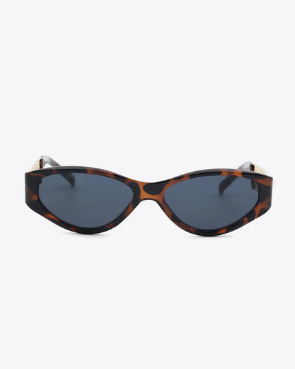Chain Detail Cat Eye Sunglasses – UV400 Fashion Shades