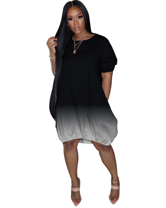 Plus Size Women's Gradient Dress