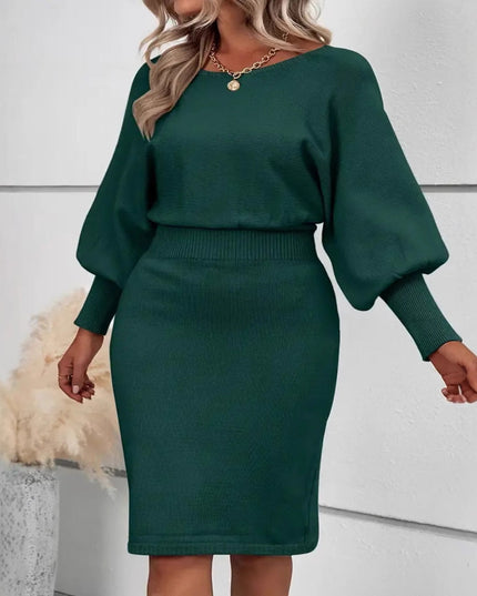 Sheath Plus Size Women's Long Sleeve Temperament Dress Vain Products