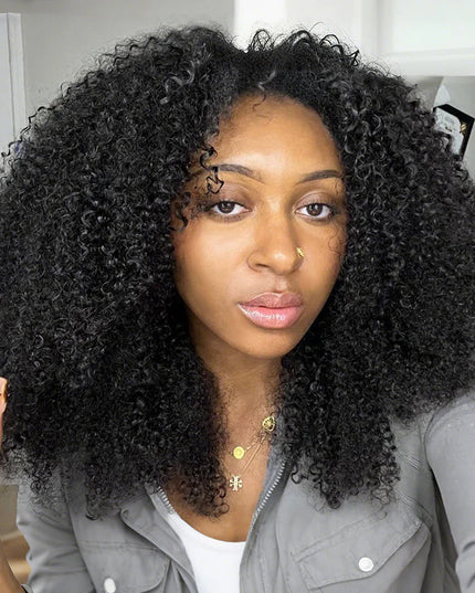 Afro Curly Drawstrings Wig Real Hairline Invisi Fit Strap Flip Over Wig junoda