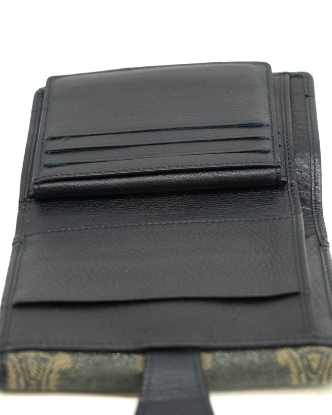 Celine Triomphe Canvas Blue and Grey Fine Strap Wallet #3962