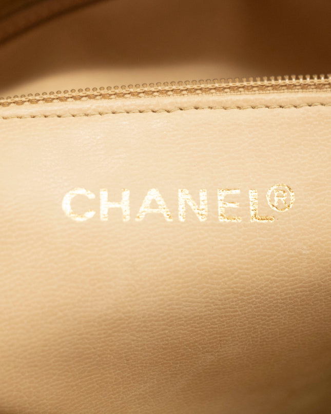 Chanel Beige Caviar Skin Quilted Matelase Shoulder Bag #3971