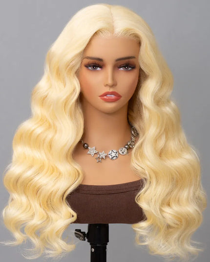 613 Blonde Straight Human Hair Lace Front Wigs Undetectable Lace Wig 180% Density junoda