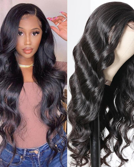 Body Wave 4x4 Lace Closure Wigs Peruvian Hair Natural Hairline junoda