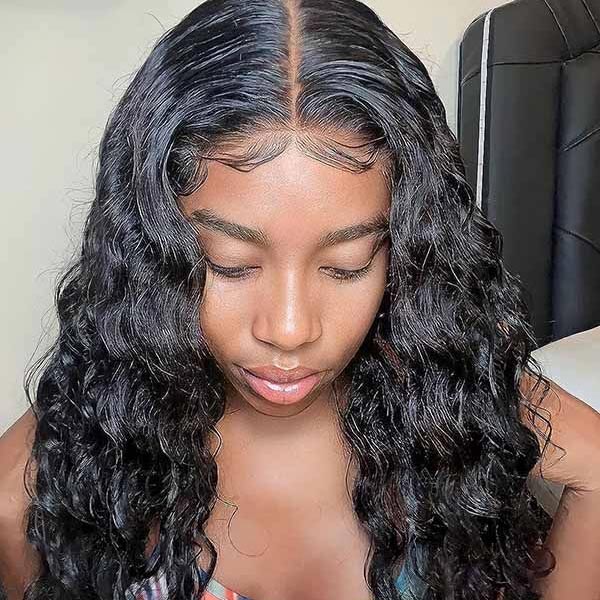 Junoda 6x4.5 Loose Wave Pre Cut Lace Wear & Go Glueless Wig Bleached Knots Human Hair Wigs junoda