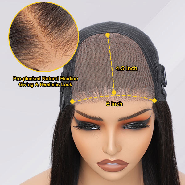 Junoda 6x4.5 Loose Wave Pre Cut Lace Wear & Go Glueless Wig Bleached Knots Human Hair Wigs junoda