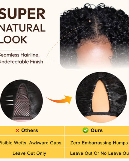 Invisi Drawstring Wig Water Wave Short Bob V Part Wig Shake and Go Glueless Human Hair Wigs for Sale junoda