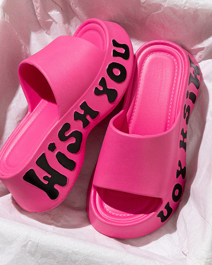 Non-slipHeight-increasing Thick-soled Slippers For Women See size chart under “more details”