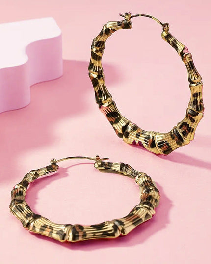 New Fashion Leopard Print Round Hoop Earrings For Women Jewelry Punk Metal Zebra Cow Big Circle Earring Female Party Gifts
