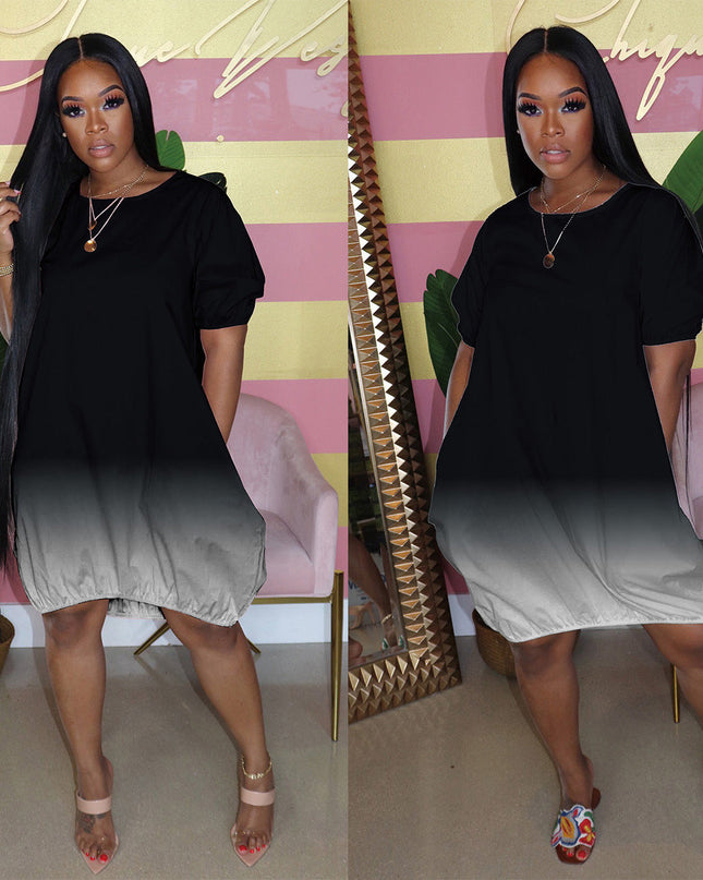 Plus Size Women's Gradient Dress