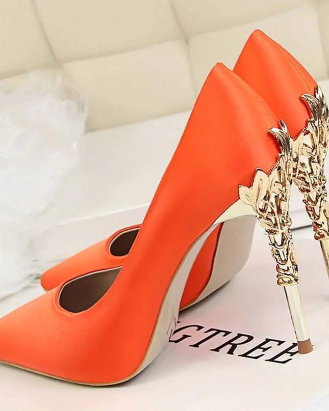 White Satin High Heels for Women - Stylish Pointed Shoes