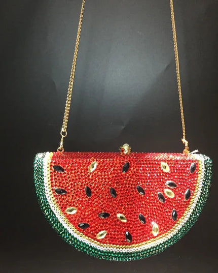 Watermelon Crystal Diamond Evening Bags Women Rhinestone Clutch Wallet Minaudiere Bag Bridal Wedding Bridal Handbag Purse