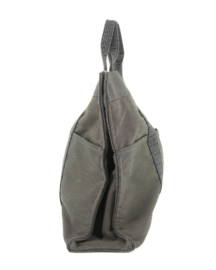 Hermes Herline MM Grey Canvas Tote Bag #4781
