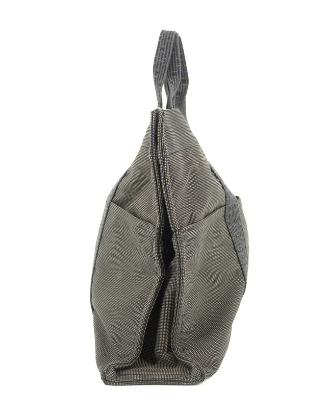 Hermes Herline MM Grey Canvas Tote Bag #4781