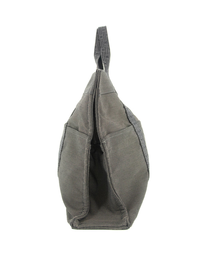 Hermes Herline MM Grey Canvas Tote Bag #4781