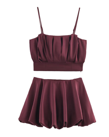 Women's New Arrival Balloon Silhouette Strap Top with Lantern Pants Get DreSsT with Elise LLC