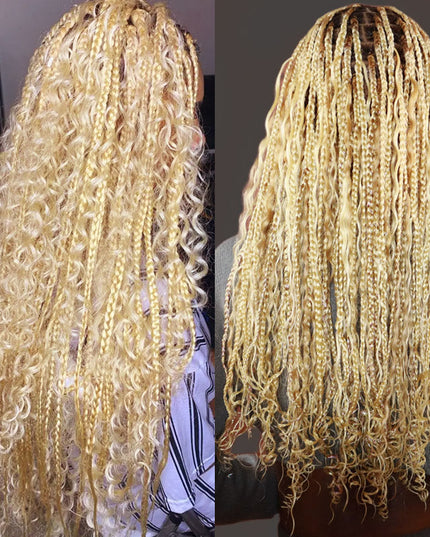 Junoda #613 Blonde Deep Wave Bulk Hair Extensions For Braiding Bundles junoda