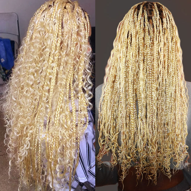 Junoda #613 Blonde Deep Wave Bulk Hair Extensions For Braiding Bundles junoda