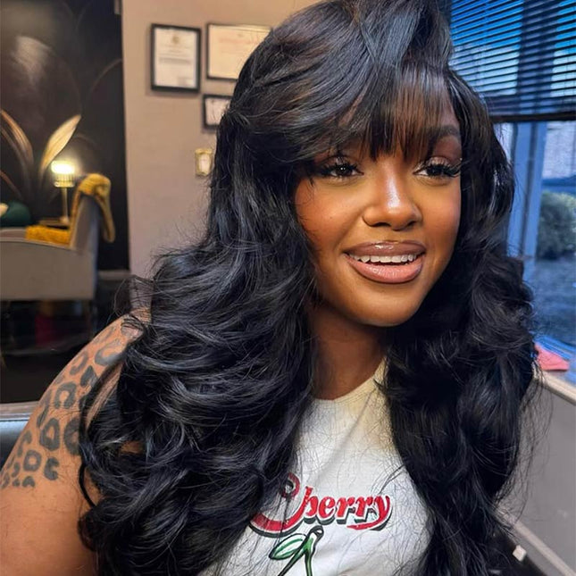 Side Part Loose Body Wave Drawstring Wig Human Hair With Drawstring For Black Women junoda