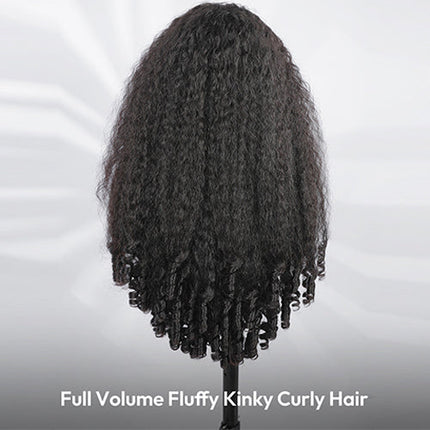 6x5 Lace Glueless Kinky Curly Wig with Spiral Curly Ends Human Hair Ready to Go With Drawstring junoda