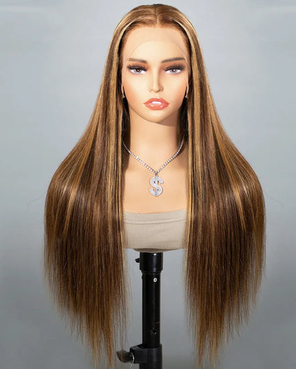 Highlight Honey Blonde Straight / Body Wave Hair Lace Front Wigs Flash Sale junoda