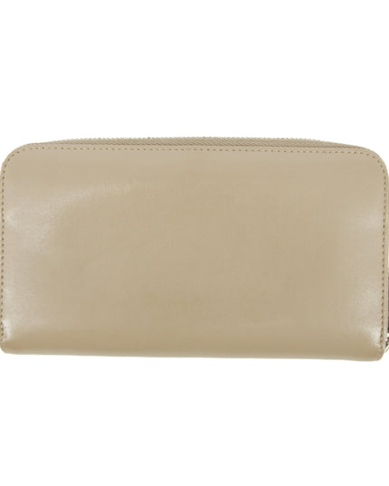 Fendi Grey Leather Zip Around Long Wallet #5189