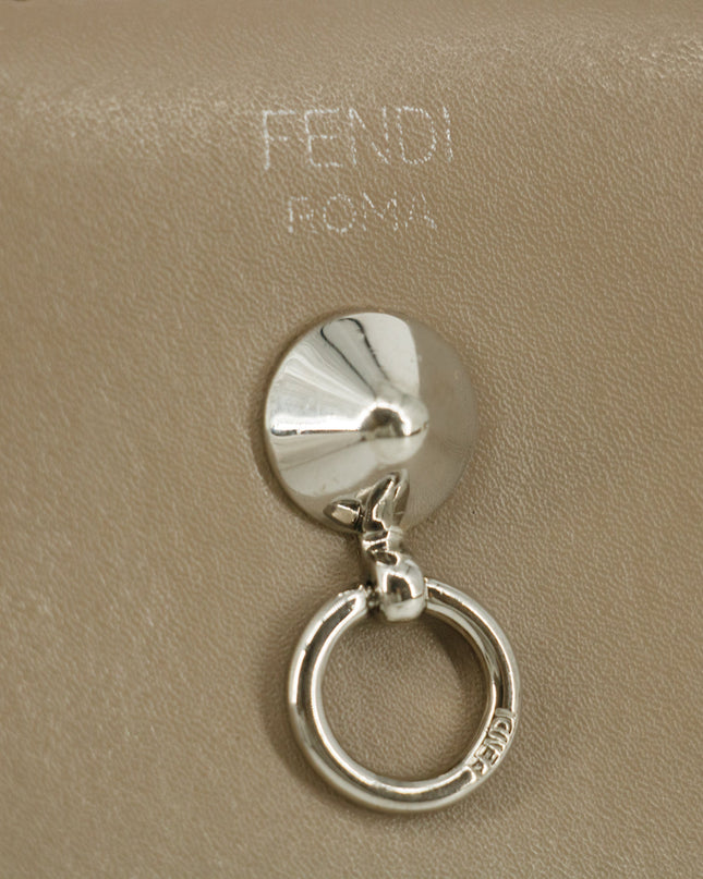 Fendi Grey Leather Zip Around Long Wallet #5189