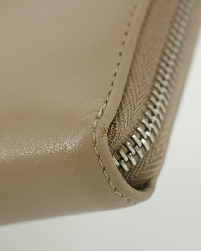 Fendi Grey Leather Zip Around Long Wallet #5189