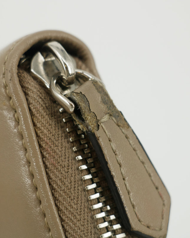 Fendi Grey Leather Zip Around Long Wallet #5189