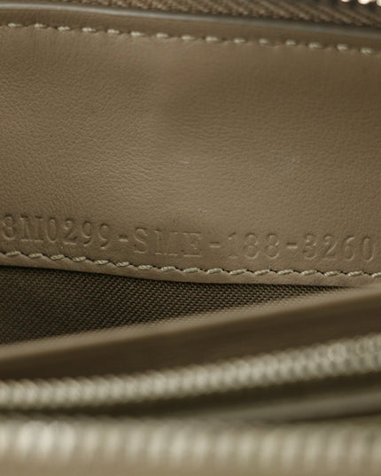 Fendi Grey Leather Zip Around Long Wallet #5189