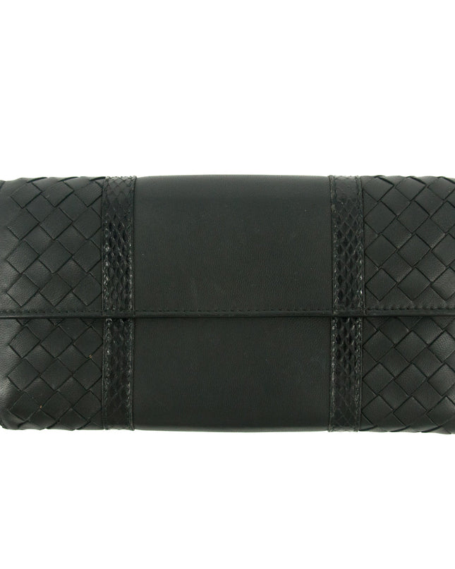 Bottega Veneta Intrecciato Black Bifold Long Wallet #5197
