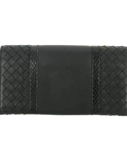 Bottega Veneta Intrecciato Black Bifold Long Wallet #5197