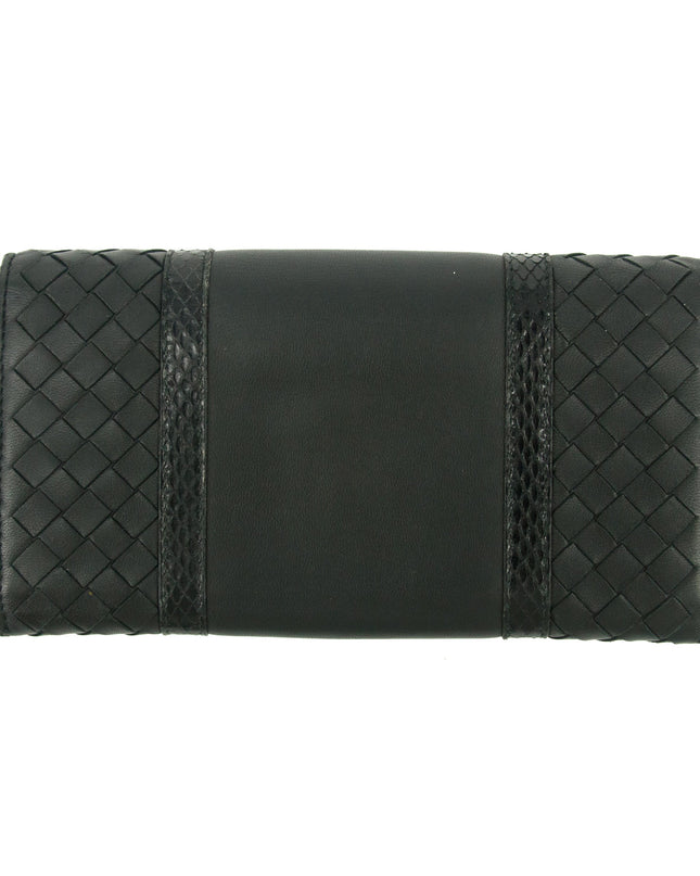 Bottega Veneta Intrecciato Black Bifold Long Wallet #5197